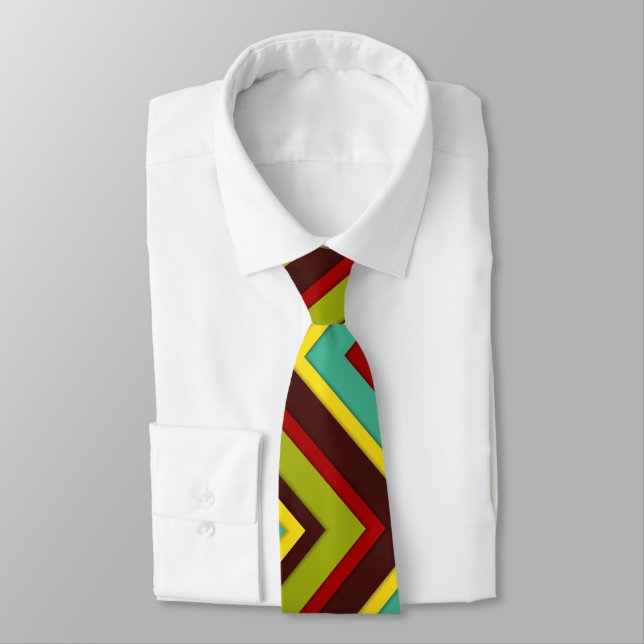 Multi-Coloured Diagonal Stripes Tie (Tied)