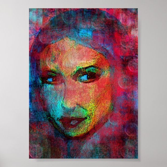 multi coloured face poster (Front)