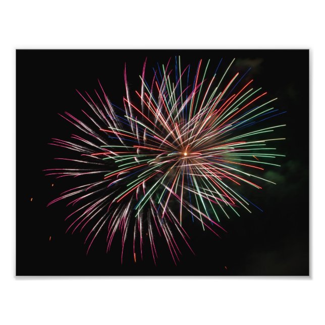 Multi coloured fireworks photo print (Front)