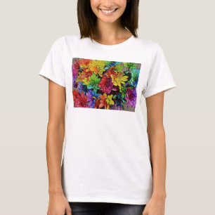 Multi-Coloured Floral Basic Tank Top (White)