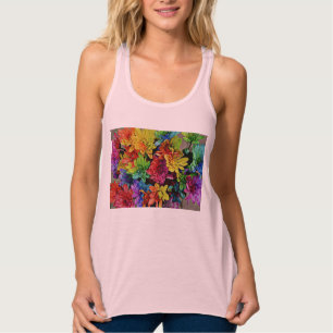 Multi-Coloured Floral Slim Fit Tank Top