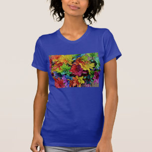 Multi-Coloured Floral T-Shirt (Lapis)