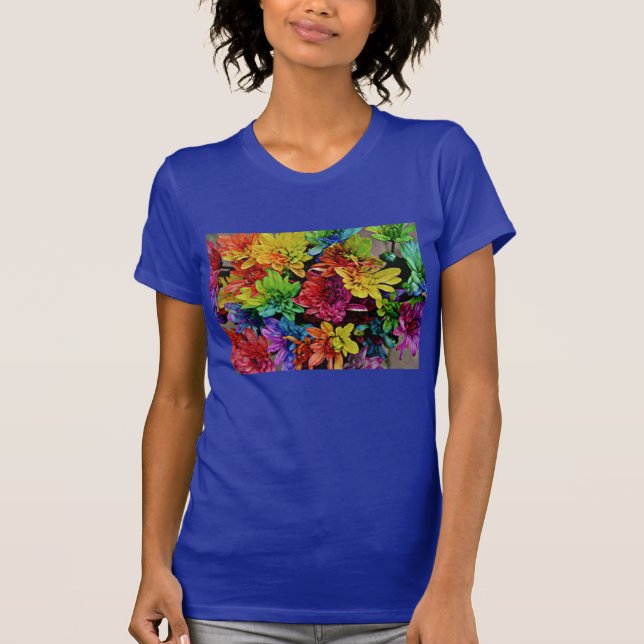 Multi-Coloured Floral T-Shirt (Lapis) (Front)