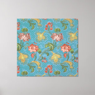 Multi-Coloured Flowers Pattern Canvas Print