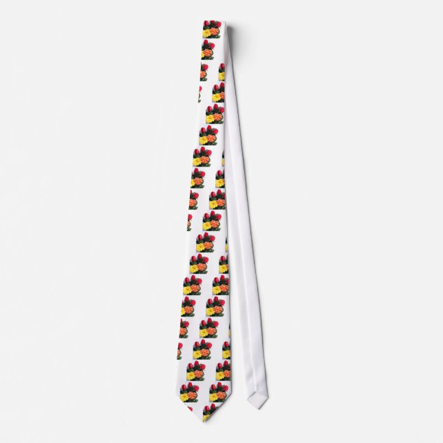 Multi-Coloured Flowers Tie (Front)