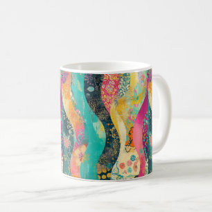 Multi-Coloured Flowers Wave Coffee Mug
