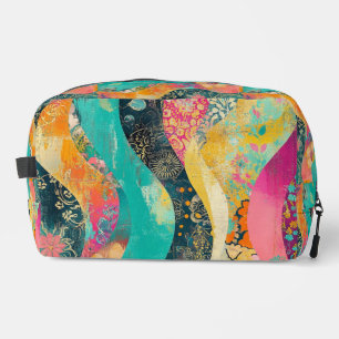 Multi-Coloured Flowers Wave Dopp Kit
