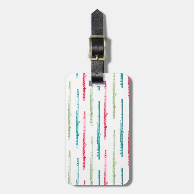 Multi Coloured Flutes Luggage Tag (Front Vertical)