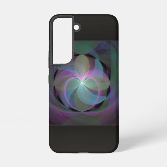 Multi Coloured Fractal Fan Samsung Galaxy S22 Case (Back)