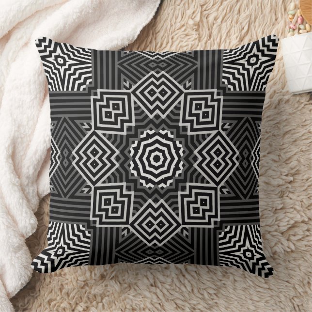 Multi-coloured geometric pattern retro cushion (Blanket)