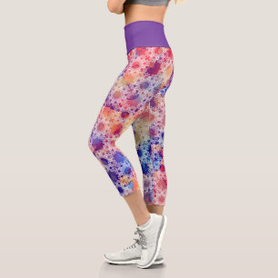 Multi-Coloured Geometric Yoga Capris by Joya Eve
