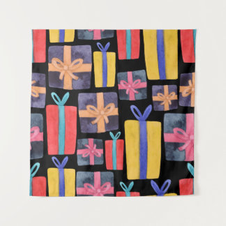 Multi-Coloured Gifts Watercolor Seamless Tapestry