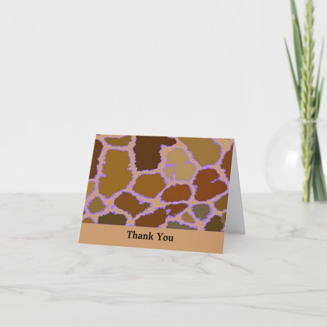 Multi-Coloured Giraffe Print Thank You Card (Front)