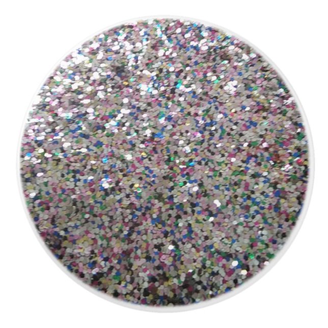 Multi Coloured Glitter Ceramic Knob (Front)
