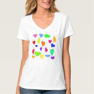 Multi Coloured Hearts of Love Womens Tshirt