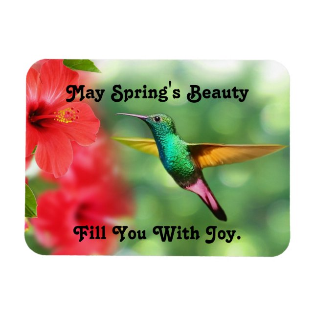 Multi Coloured Hummingbird Photo Magnet (Horizontal)
