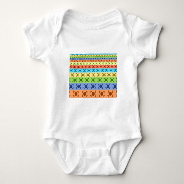 Multi-Coloured Korean Flag Art Print Baby Bodysuit (Front)