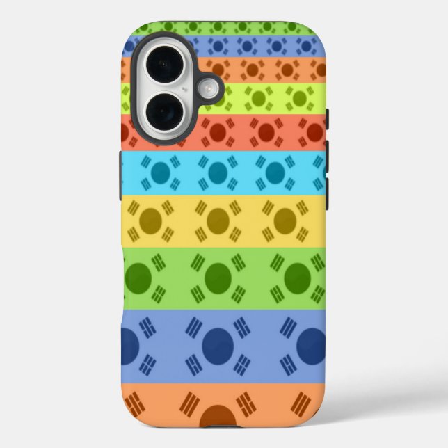 Multi-Coloured Korean Flag Art Print Case-Mate iPhone Case (Back)
