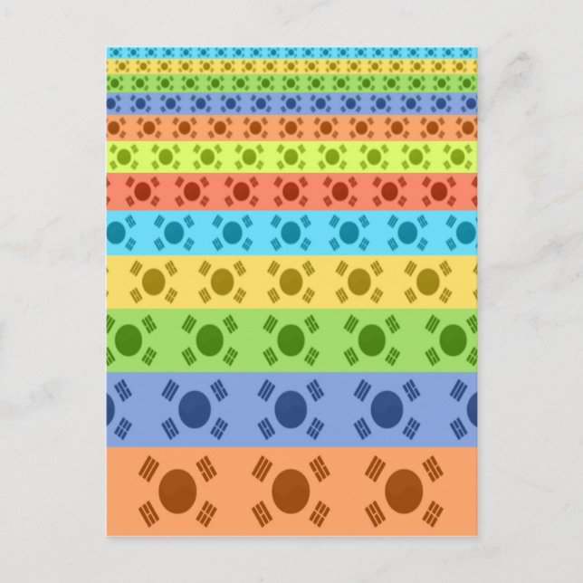 Multi-Coloured Korean Flag Art Print Postcard (Front)