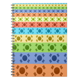 Multi-Coloured Korean Flag Art Print Spiral Notebook