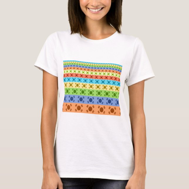 Multi-Coloured Korean Flag Art Print T-Shirt (Front)