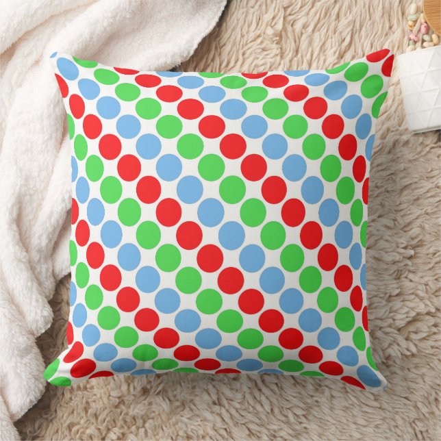 Multi coloured large polka dots retro sixties cushion (Blanket)
