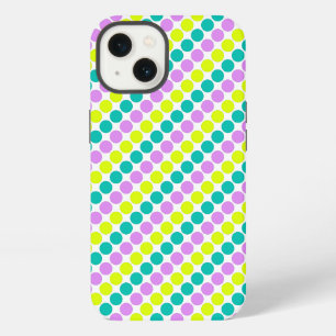 Multi coloured large polka dots retro sixties iPhone 13 case
