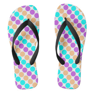Multi coloured large polka dots retro sixties jandals