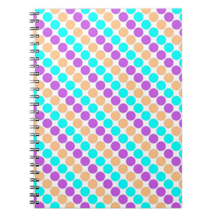Multi coloured large polka dots retro sixties notebook