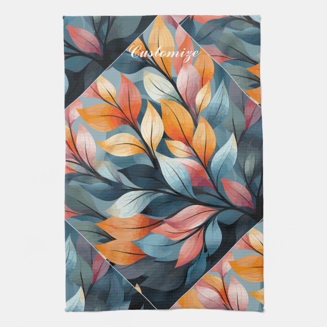 Multi-coloured Leaves  Thunder_Cove  Tea Towel (Vertical)