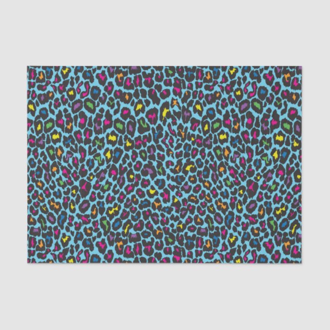 Multi-Coloured Leopard Skin Pattern Decoupage Tissue Paper (Front)