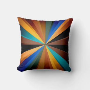 Multi Coloured Light Rays Art Design Cushion