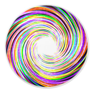 Multi Coloured Lightning Spark Swirl Door Knob