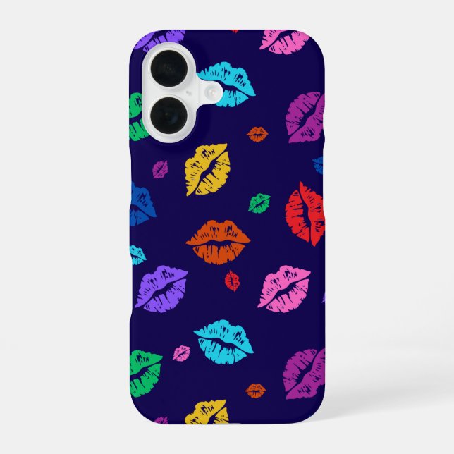 multi-Coloured Lip Print Phone Case (Back)
