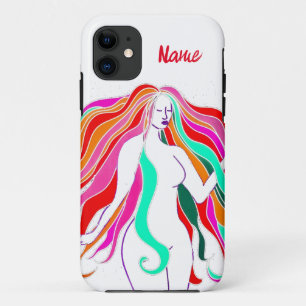 Multi-coloured long-haired goddess Thunder_Cove Case-Mate iPhone Case