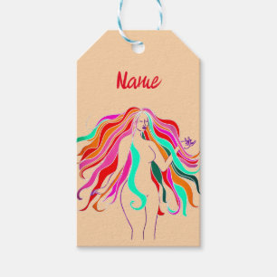 Multi-coloured long-haired goddess Thunder_Cove Gift Tags