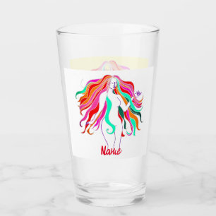 Multi-coloured long-haired goddess Thunder_Cove Glass