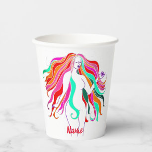 Multi-coloured long-haired goddess Thunder_Cove  Paper Cups