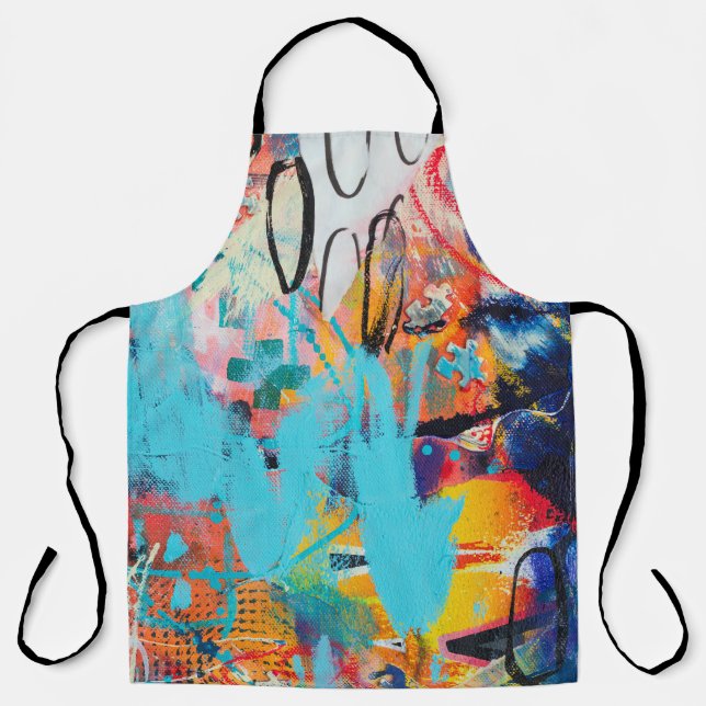Multi Coloured Mixed Media Art Apron (Front)