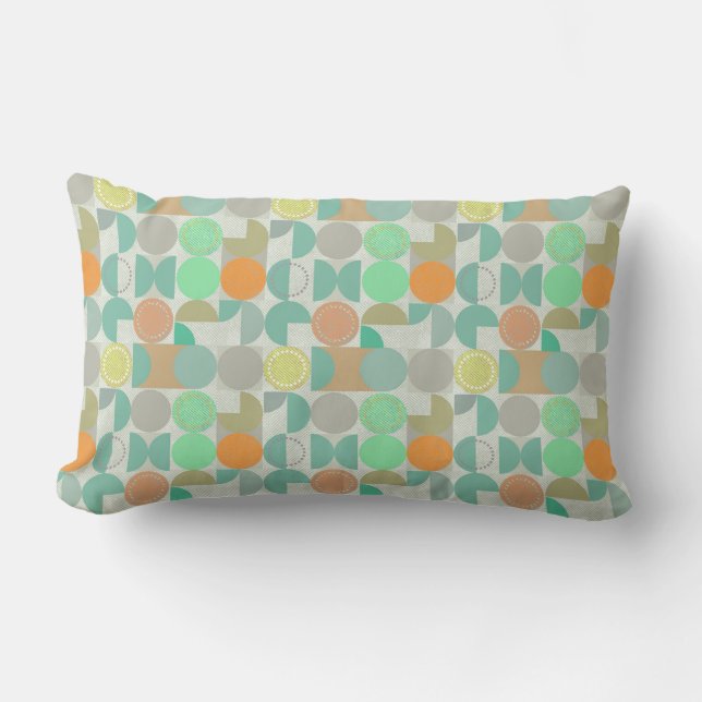 Multi-coloured modern geometric   lumbar cushion (Front)