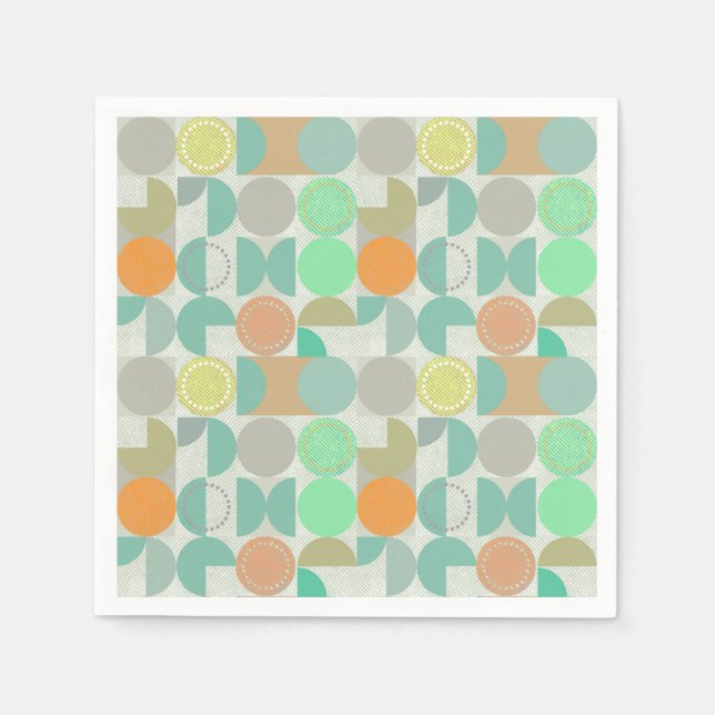 Multi-coloured modern geometric  napkin (Front)