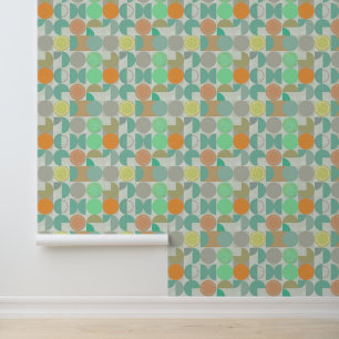 Multi-coloured modern geometric wallpaper