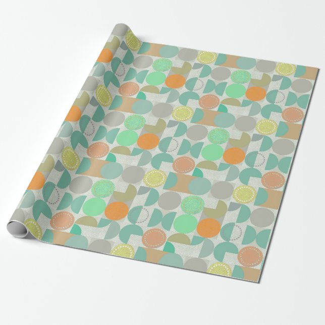 Multi-coloured modern geometric   wrapping paper (Unrolled)