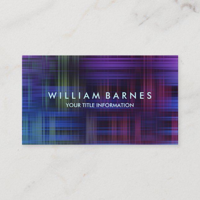 Multi Coloured Modern Plaid Business Card (Front)