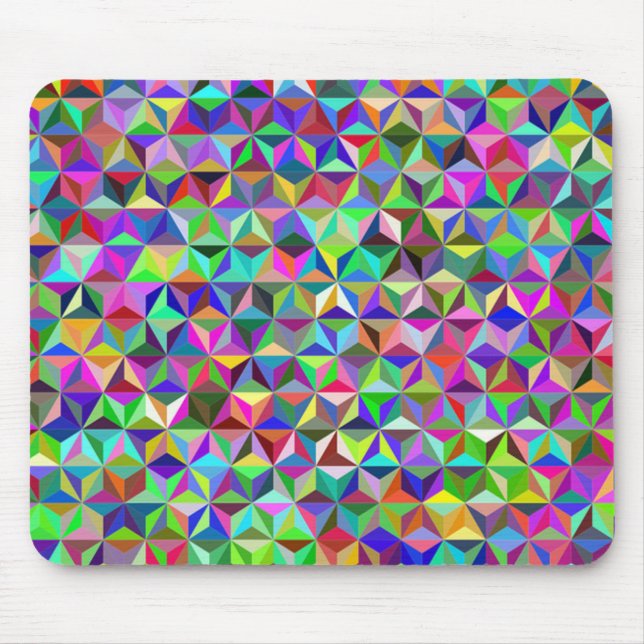 Multi Coloured optical illusion geometric shapes Mouse Pad (Front)