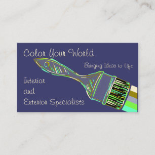 Multi Coloured Paint Brush and Paint Business Card