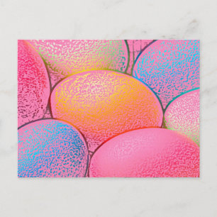 Multi coloured pastel Easter eggs Holiday Postcard