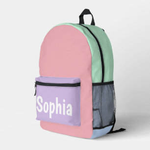 Multi-Coloured Pastels Personalised  Printed Backpack
