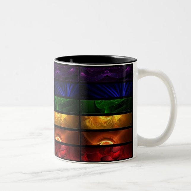 Multi-coloured patterned Two-Tone coffee mug (Right)