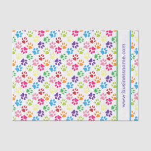 Multi-Coloured Paw Prints Tissue Paper